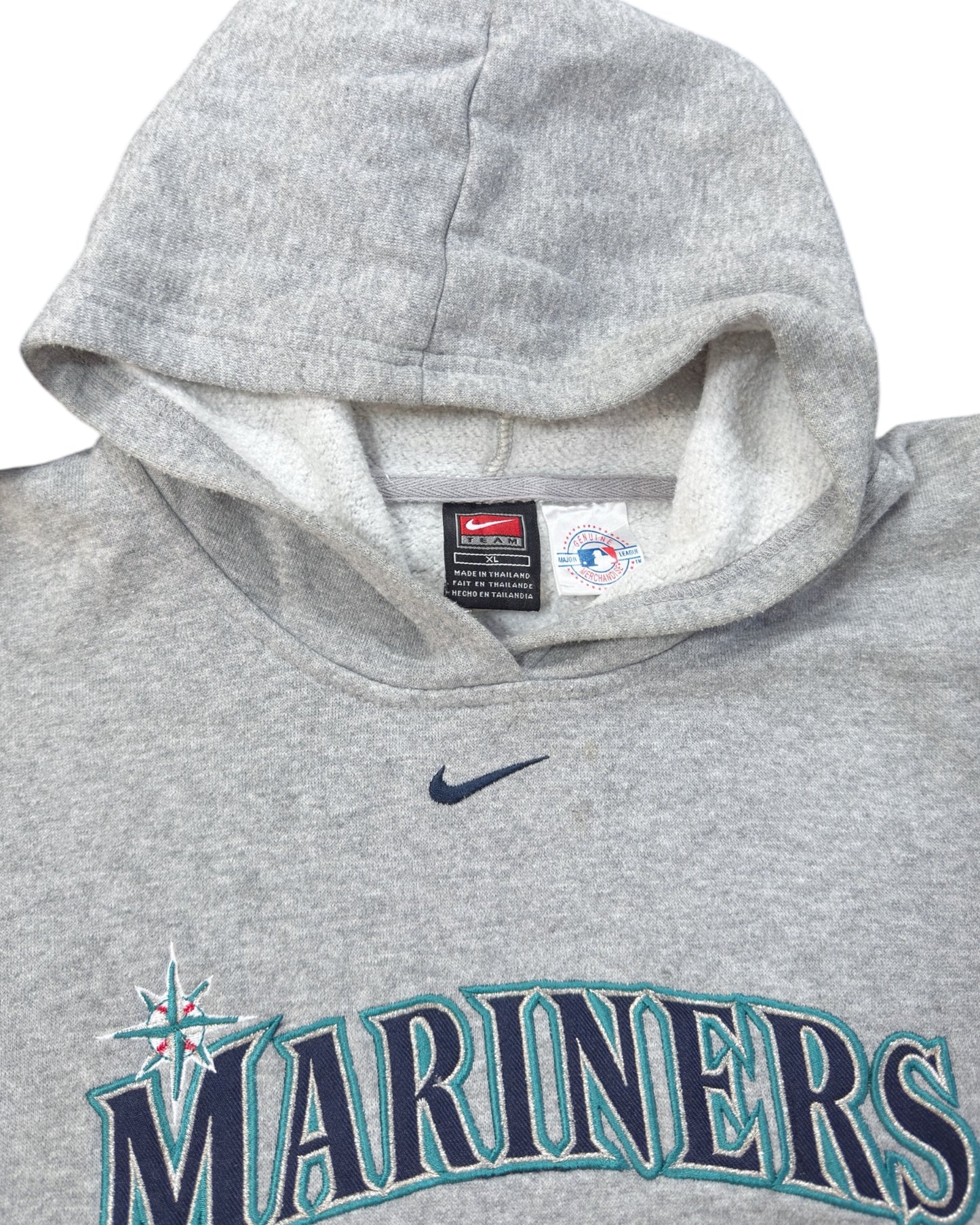 Nike Mariners Vintage Hoodie Centre Swoosh RARE 1990s (S)