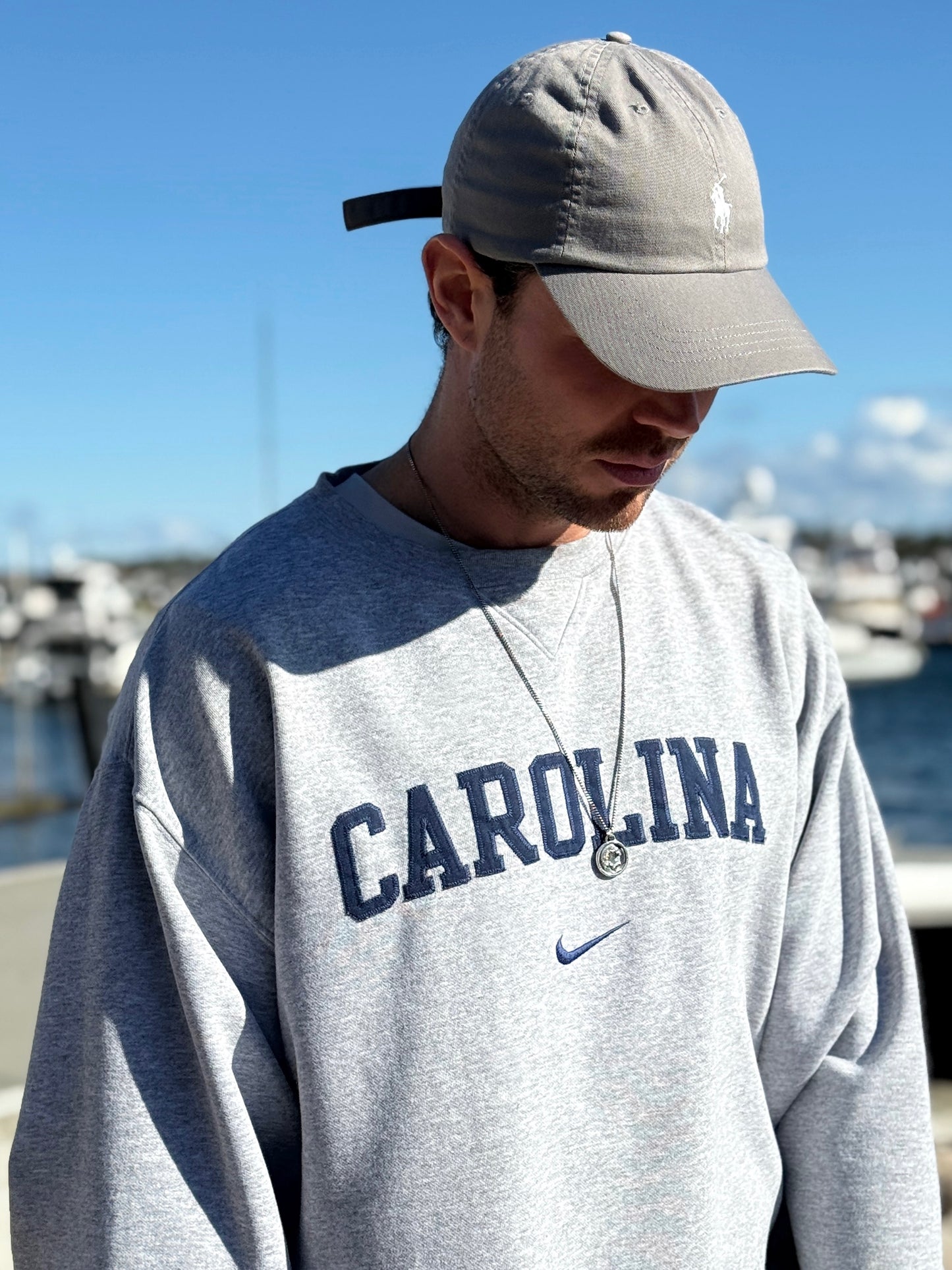 Nike Carolina Vintage Sweatshirt Spellout RARE 1990s (XL)