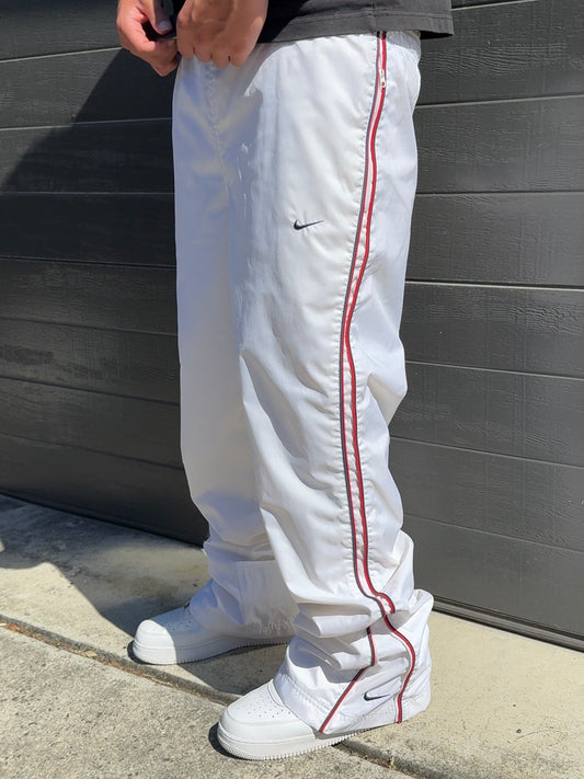 (L) - SUPER RARE Vintage Nike Track Pants White | Y2K 2000s