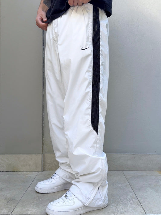 (M) - RARE Vintage Nike Track Pants White | Y2K 2000s