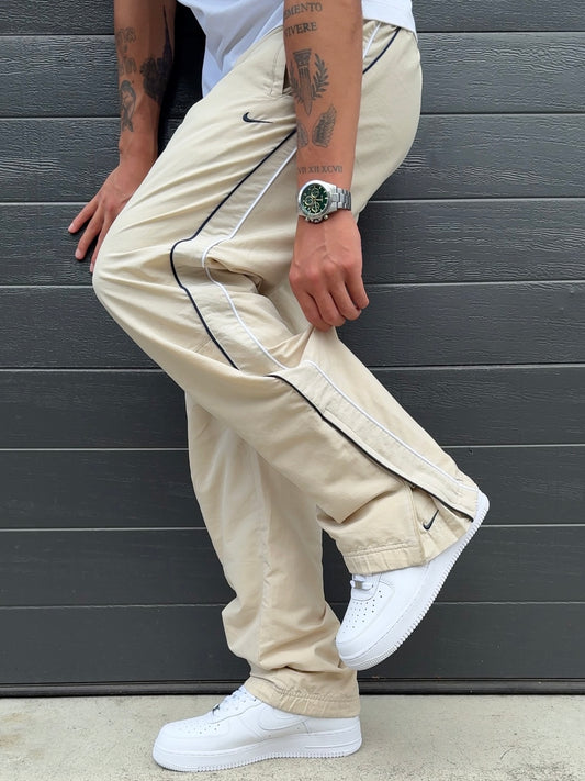 (XL) - SUPER RARE Vintage Nike Track Pants Cream | Y2K 2000s
