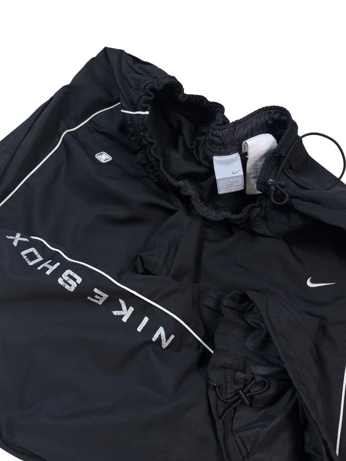 (XL) - SUPER RARE Vintage Nike Shox Track Pants Black | Y2K 2000s